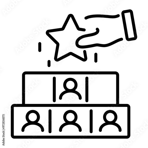 An icon of customer loyalty in line style 
