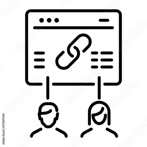 Backlink marketing icon in line style 