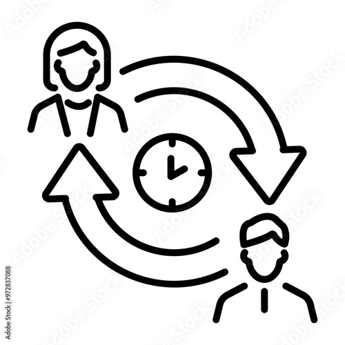 A line style icon of shift schedule