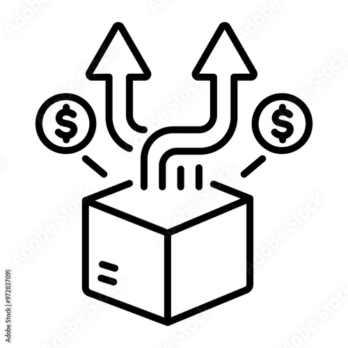 An outline icon of cross selling 