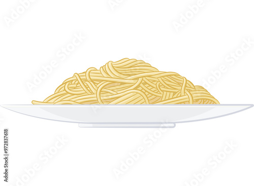 Spaghetti Plate Pasta Meal Side View