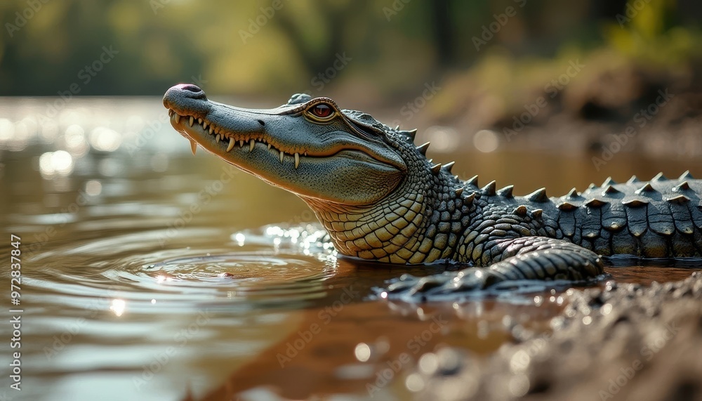 Fototapeta premium crocodile in the water