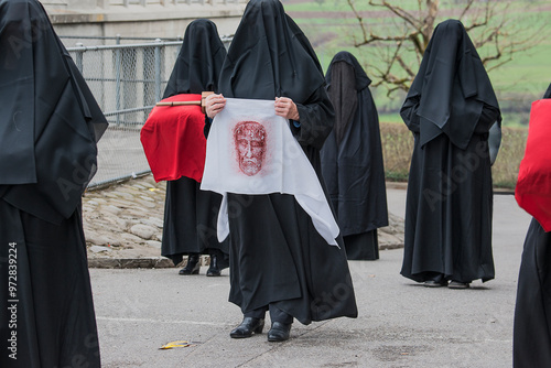 Karfreitagsprozession in Romont, Freiburg, Schweiz photo