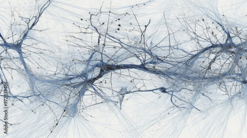 Abstract neural tube on white background.