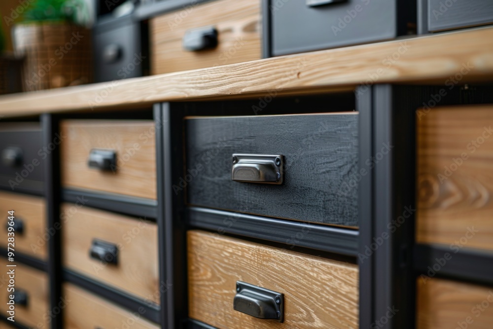 File cabinet with drawers for documents paper data