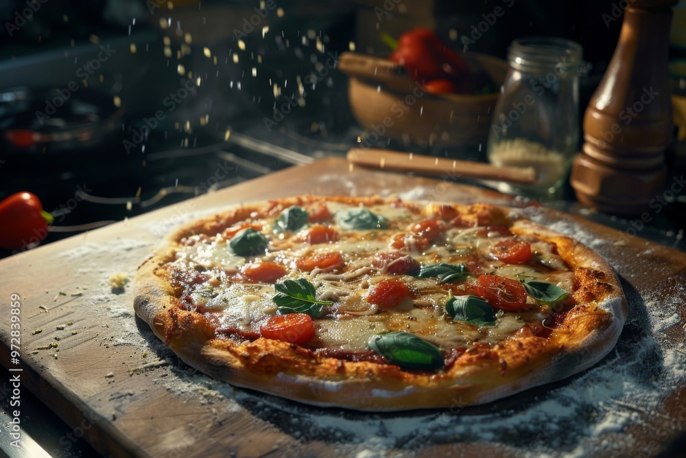 Freshly baked pizza Freshly baked pizza