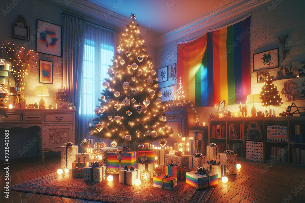 Obraz premium Unity Under the Tree: Celebrating Love and Diversity