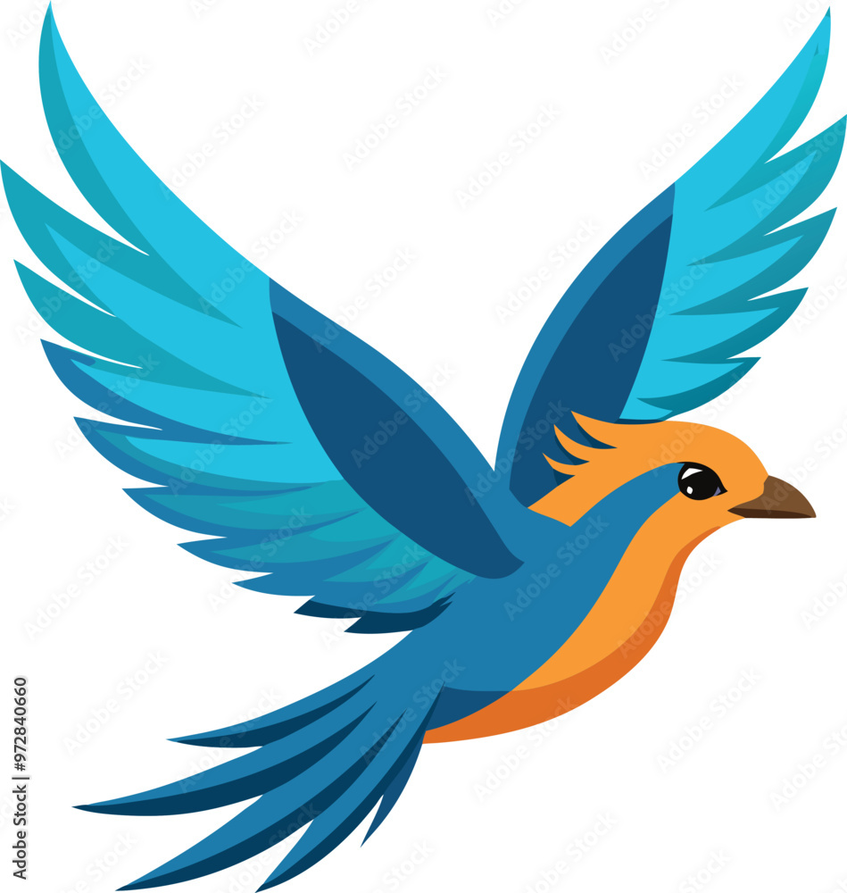 Fototapeta premium A colorful flying bird art illustration