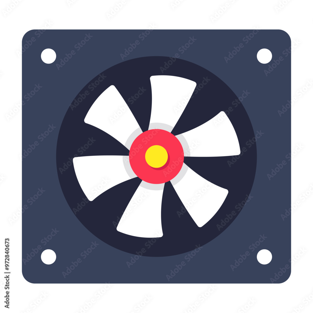 Modern design icon of computer fan Modern design icon of computer fan