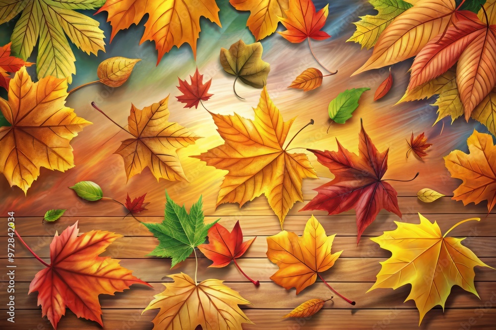 Fall leaves seasonal illustrations Fall leaves seasonal illustrations