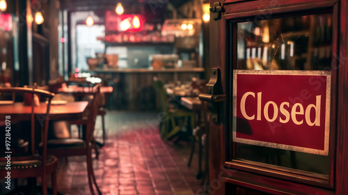 Dimly lit restaurant interior with 