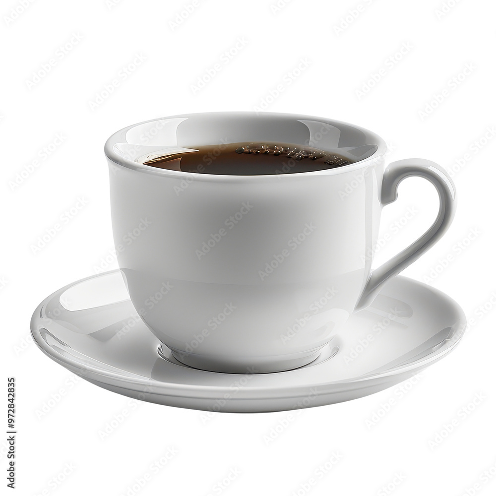 White Coffee Cup and Saucer with Dark Coffee White Coffee Cup and Saucer with Dark Coffee