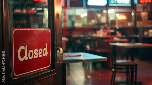 Dimly lit restaurant interior with 