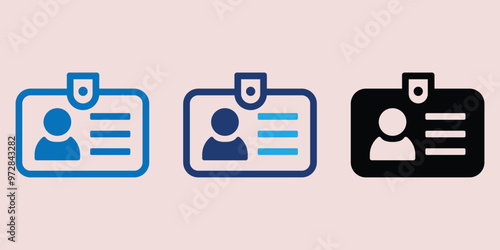 ID Card line icon. id card icon set. security identity card outline vector symbol. membership card line icon. corporate employee card symbol. Driver's license Identification card icon symbol.
