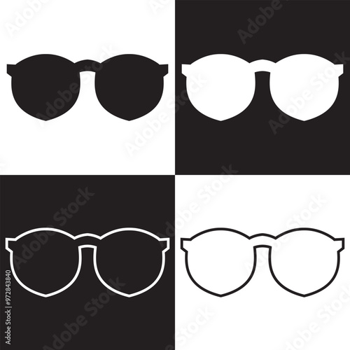 Set of  icons related to glasses. Linear icon collection. Editable stroke. Isolated on black and white background. Vector Illustration. EPS 10