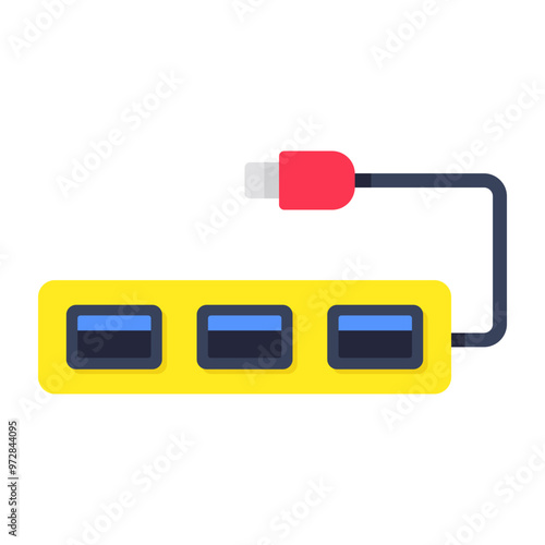 A flat design icon of extension cord 