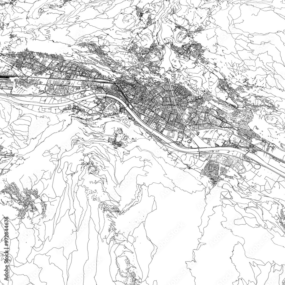 3D illustration of city and urban in Trento Italy 3D illustration of city and urban in Trento Italy