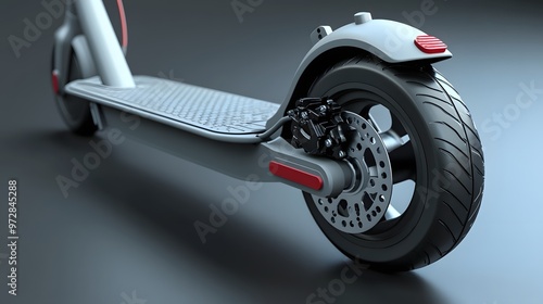 23. **Realistic 3D model of a sophisticated electric scooter motor with compact design