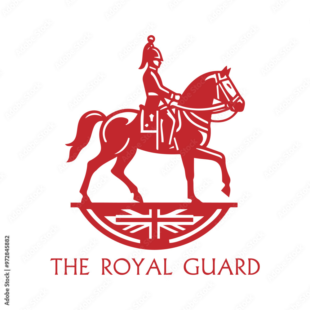 Obraz premium British Royal Guard Riding Horse in Vector Logo Concept