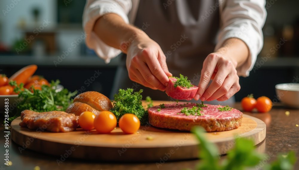 Cultured Meat, Plant based meat alternatives, the Future of Food. Vegan meat replacement. Biotech Cultured Meat, Plant based meat alternatives, the Future of Food. Vegan meat replacement. Biotech