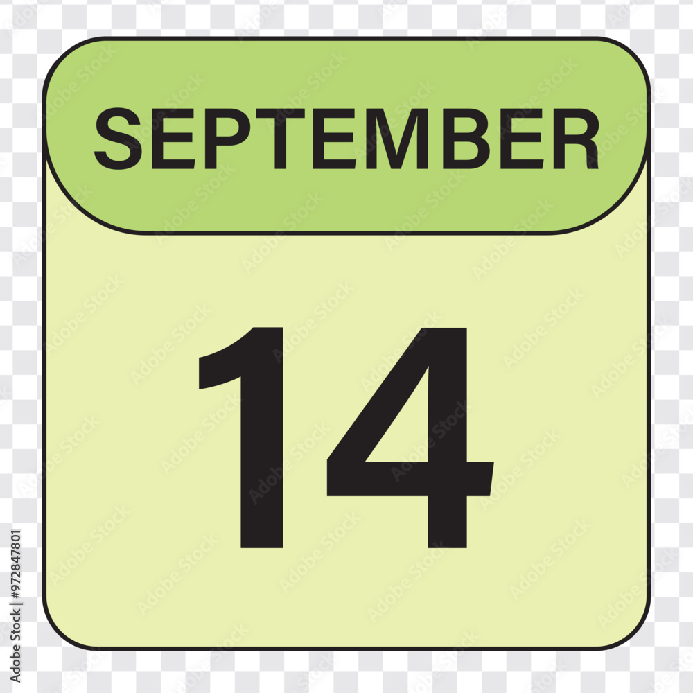 September 14 calendar flat icon September 14 calendar flat icon