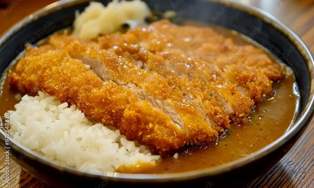 Crispy Chicken Katsu with Rice and Curry Crispy Chicken Katsu with Rice and Curry