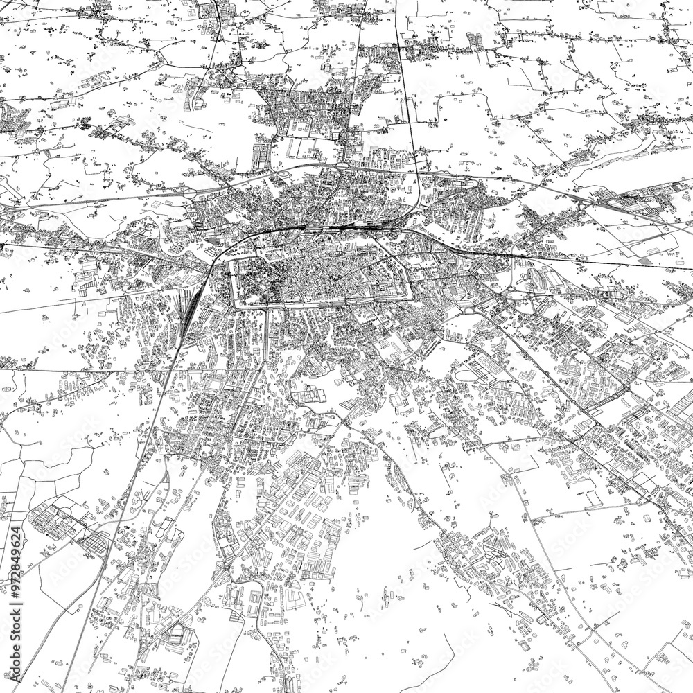 Fototapeta premium 3D illustration of city and urban in Treviso Italy 