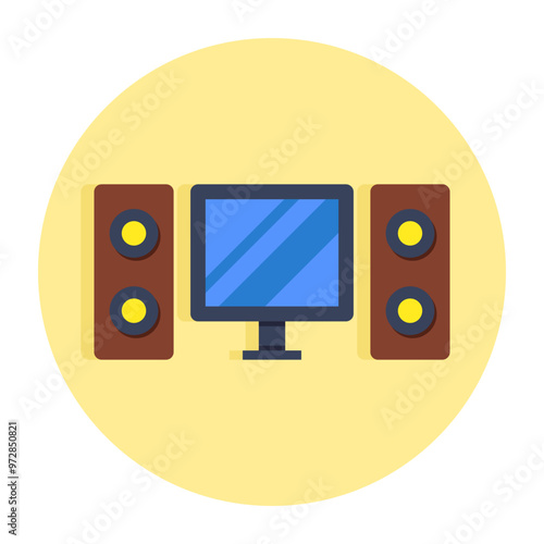 A beautiful design icon of home theater