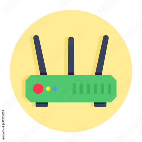 A flat design icon of router