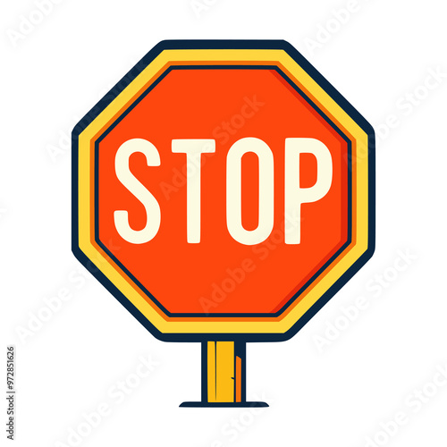 stop road sign warning caution vector illustration template design