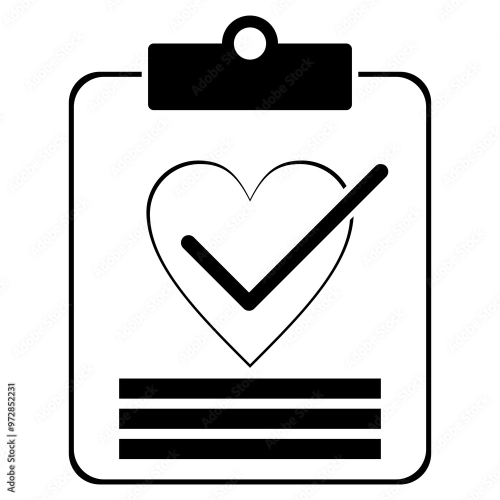 Clipboard with heart. Health Tests and Medical Services Icon. Medical insurance. Medical record. Medical diagnosis. Checkup patient in laboratory and record. 