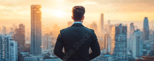 Entrepreneur Overlooking Di...