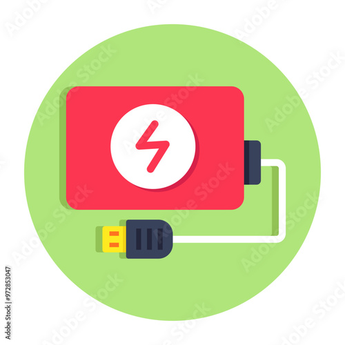 A trendy design icon of power bank