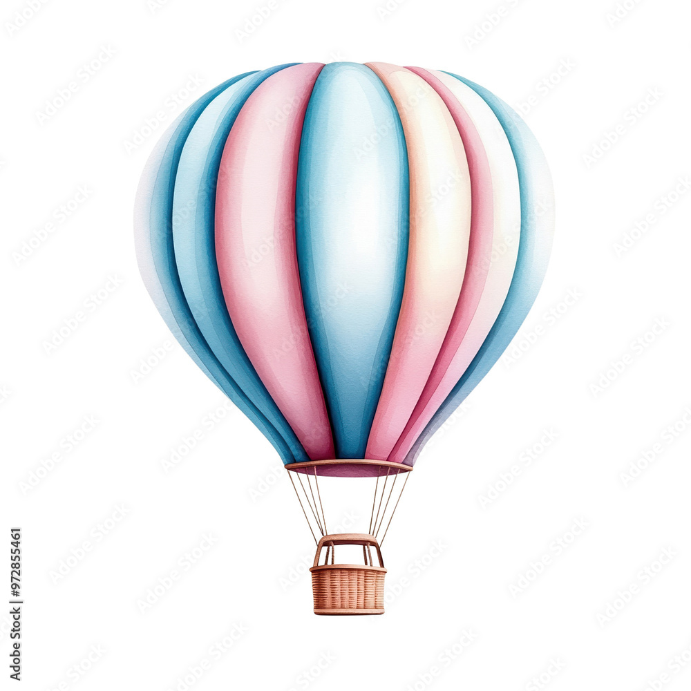 Fototapeta premium Colorful hot air balloon soaring in the sky, evoking feelings of adventure and freedom for travel enthusiasts and dreamers.
