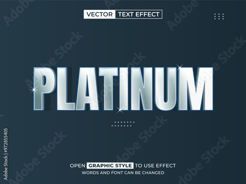 platinum editable text, font effect, 3d text for title