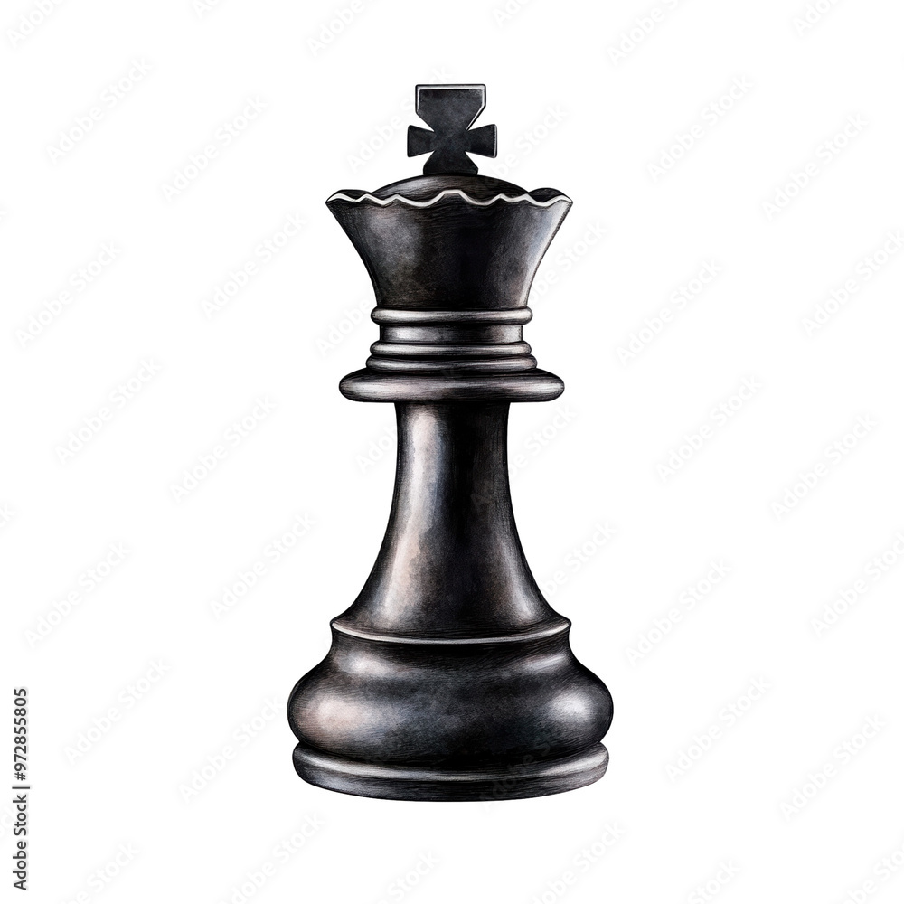 An elegant black chess king piece, symbolizing power and strategy in a classic game of chess. Ideal for game-related concepts. An elegant black chess king piece, symbolizing power and strategy in a classic game of chess. Ideal for game-related concepts.