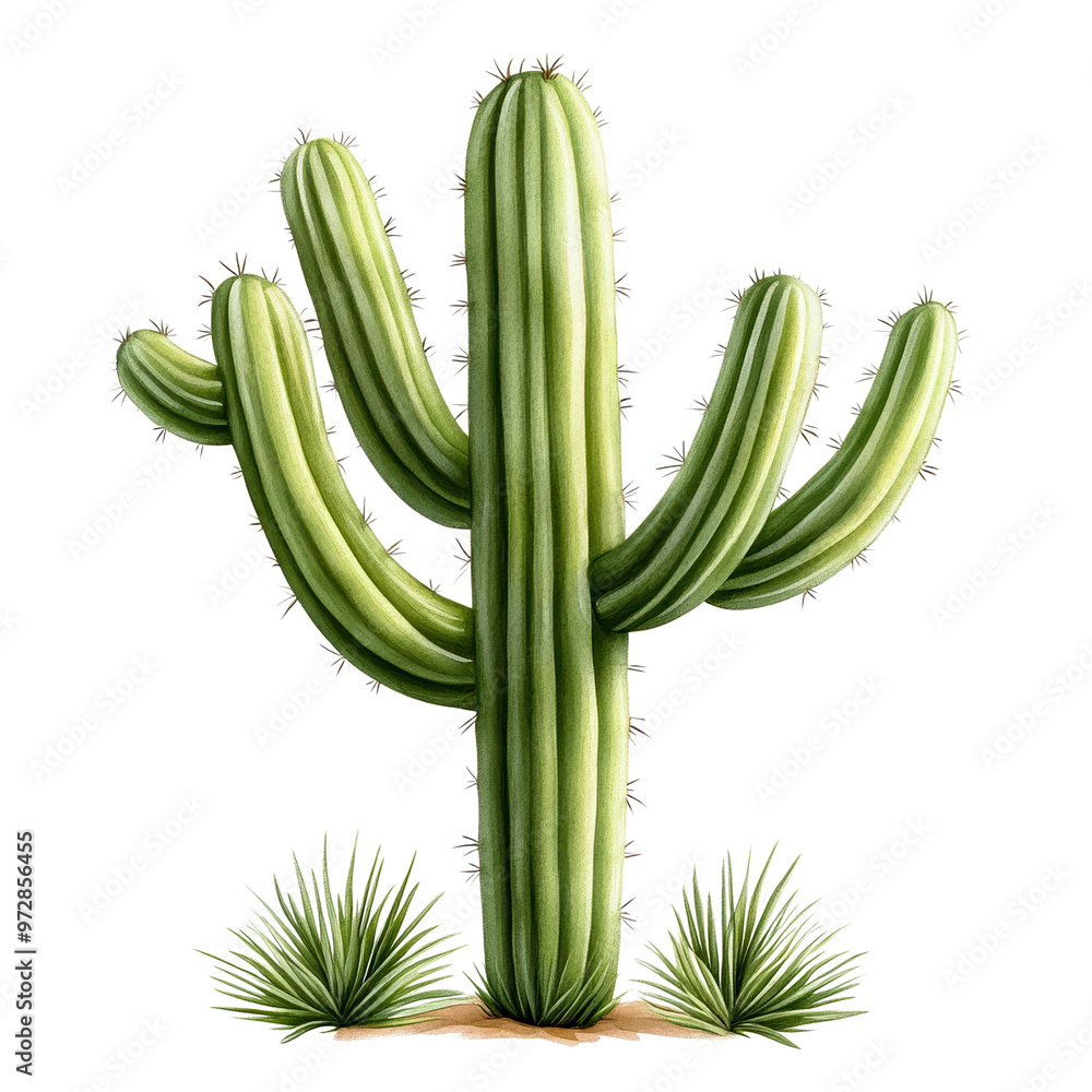 A vibrant green cactus standing tall in a desert landscape, showcasing its unique shape and beauty. A vibrant green cactus standing tall in a desert landscape, showcasing its unique shape and beauty.