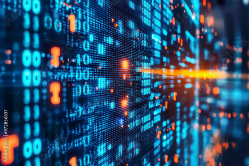 Wallpaper Mural Binary Code on Computer Screen for your background business, poster, wallpaper. Torontodigital.ca