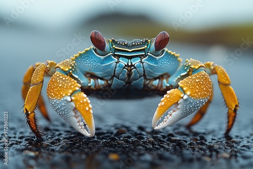 Closeup of a Colorful Crab