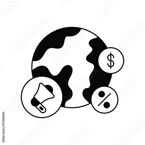 promote glyph icon with white background vector stock illustration