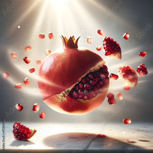 Pomegranates in Iranian Persian Yalda Tradition - Celebrating the Longest Night of the Year in the Shamsi Calendar photo