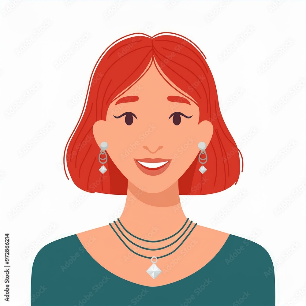 The woman wears fashionable accessories and a hat. The woman wears fashionable accessories and a hat.