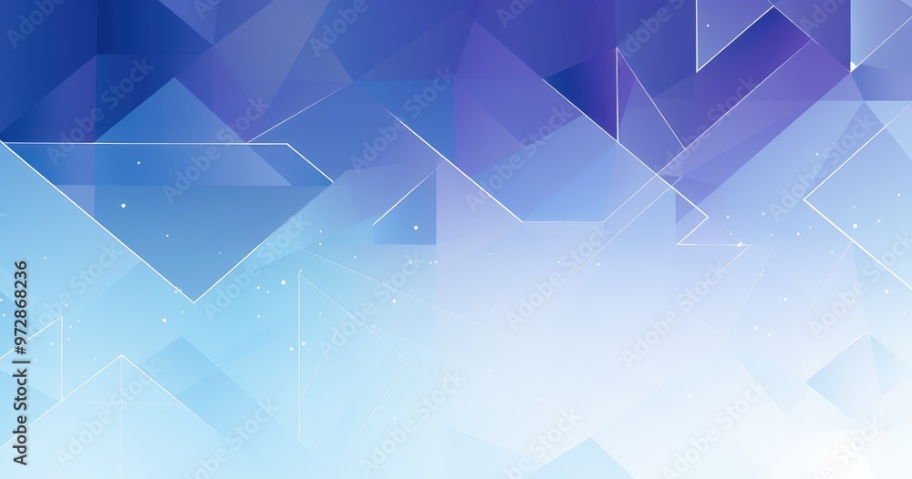 Obraz premium A vibrant geometric abstract background featuring shades of blue and purple with white outlines and a gradient effect.