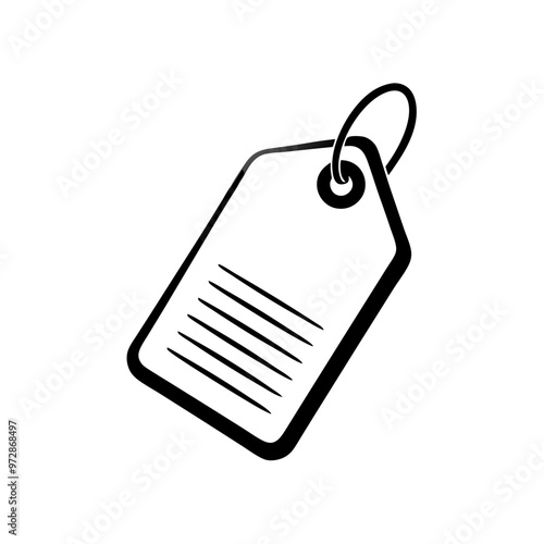 Blank price tag icon in minimal black style