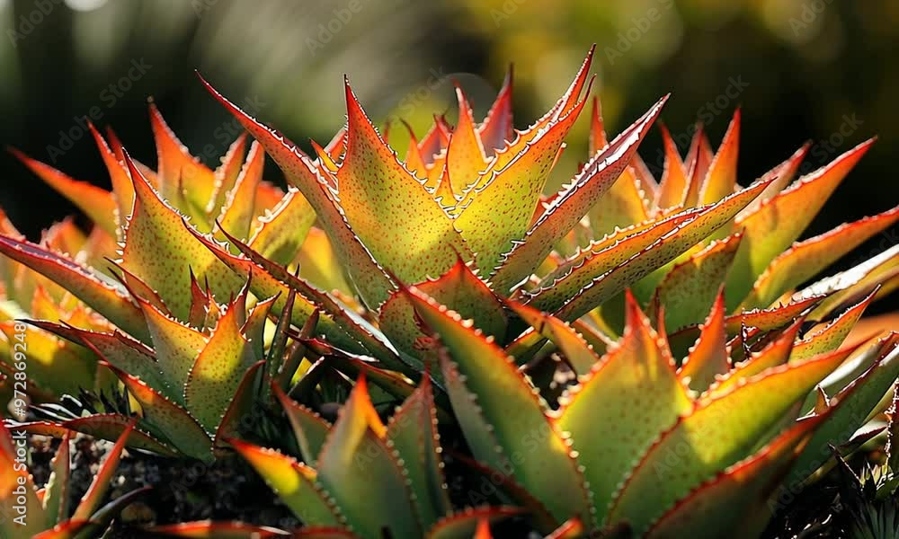 Close-up of Red-Tipped Agave Plant in the Sunlight Close-up of Red-Tipped Agave Plant in the Sunlight