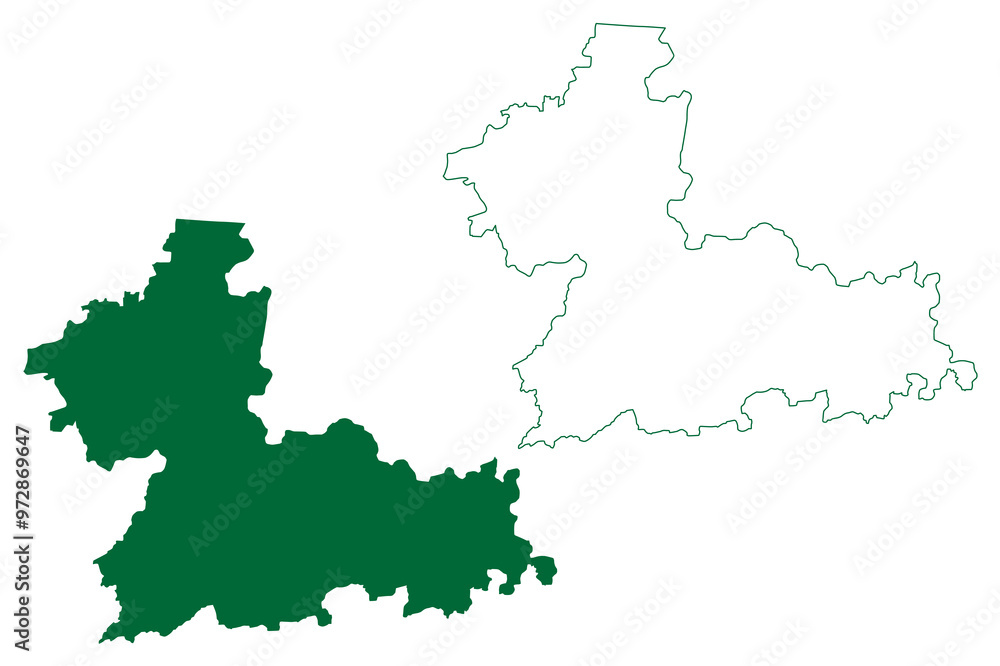 Fototapeta premium Hanumangarh district (Rajasthan State, Republic of India) map vector illustration, scribble sketch Hanumangarh map