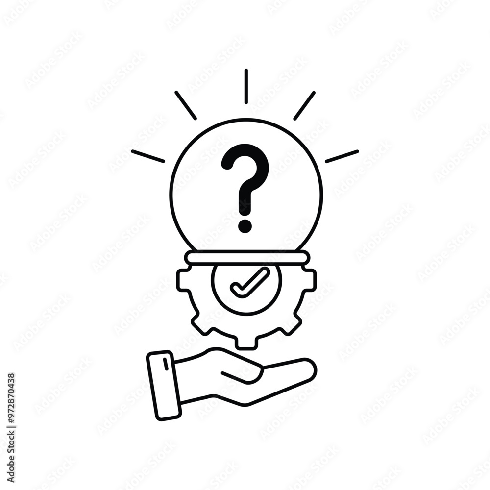 solution line icon with white background vector stock illustration solution line icon with white background vector stock illustration