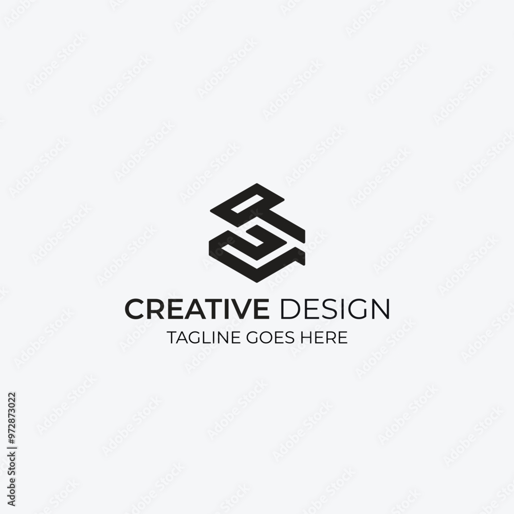 Creative S T lettermark minimal Logo Design Creative S T lettermark minimal Logo Design