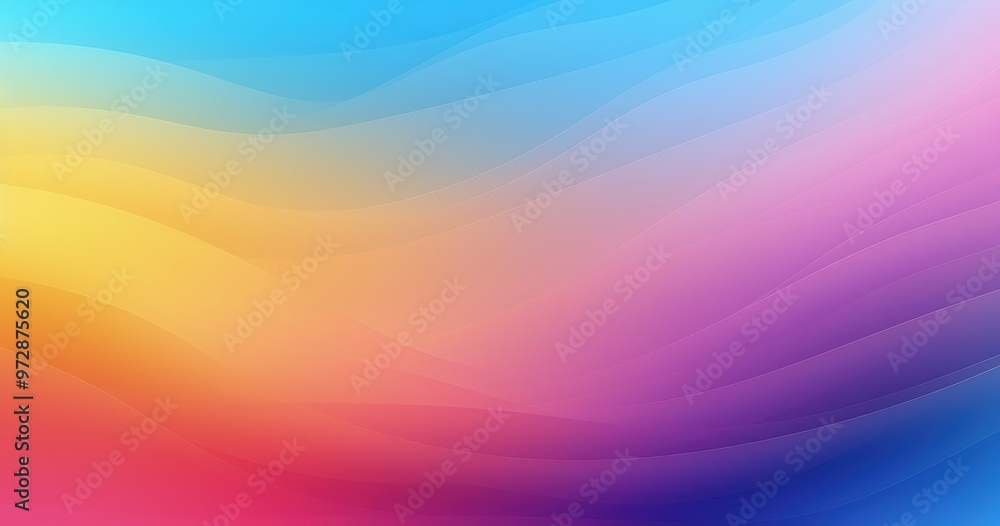 Obraz premium A vibrant gradient background featuring smooth waves of colors transitioning from blue to pink and yellow.