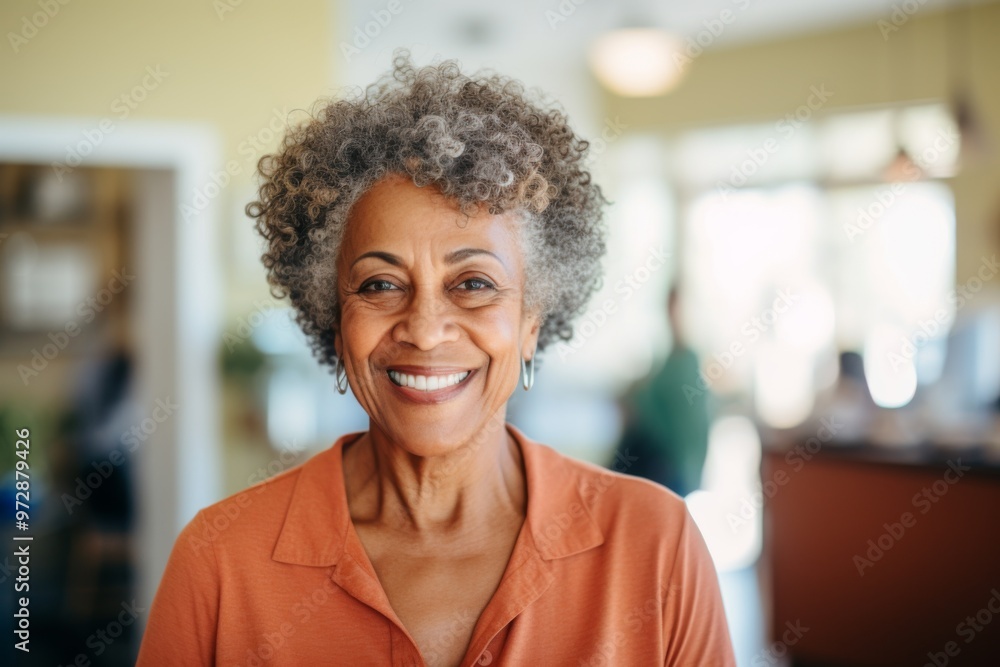 Portrait of a elderly African American woman smiling in nursing home Portrait of a elderly African American woman smiling in nursing home
